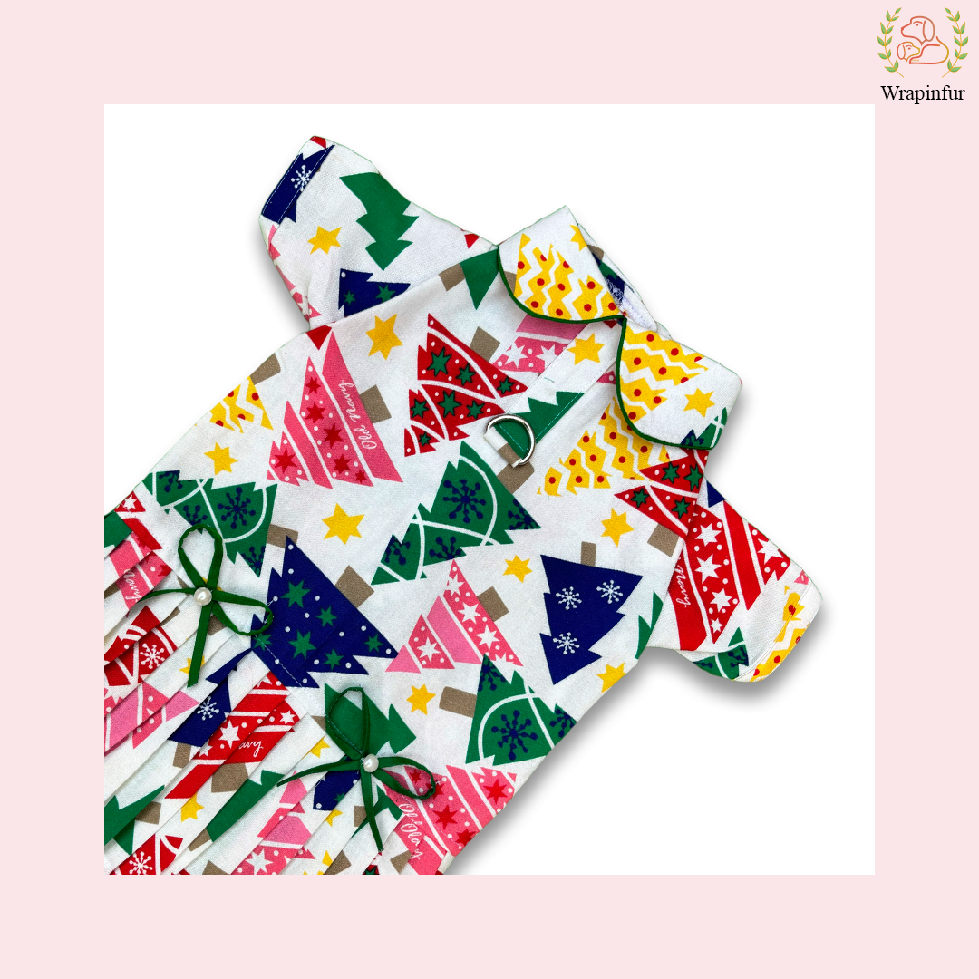 Designer White Winter Dog Frock – Perfect for Cold Weather