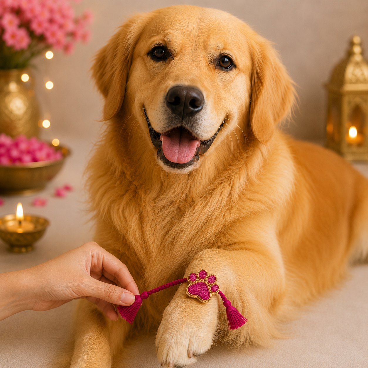 Dog Pink Paw Rakhi