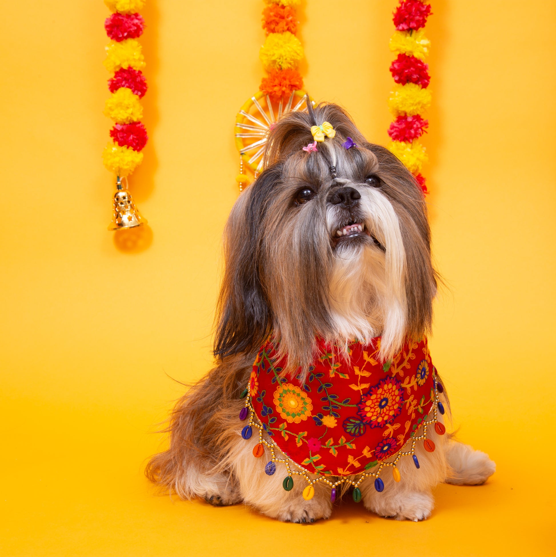 Red Phoolwari Dog Bandana