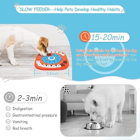 Emily Pets Interactive Dog Puzzle Toy Slow Feeder & Treat Dispenser