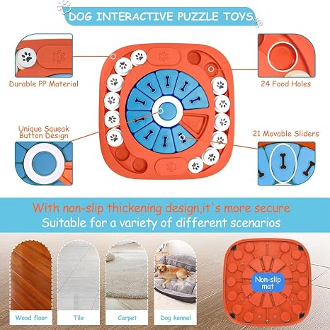 Emily Pets Interactive Dog Puzzle Toy Slow Feeder & Treat Dispenser