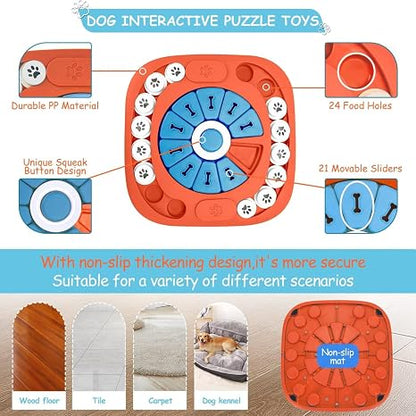 Emily Pets Interactive Dog Puzzle Toy Slow Feeder & Treat Dispenser