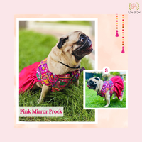 Ethnic Pink Mirror Dog Wedding Frock – Princess Style Dog Dress