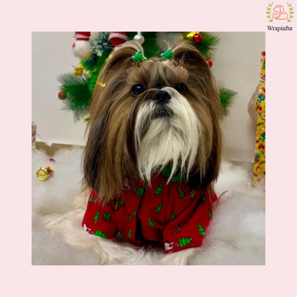 Festive Red Christmas Dog Shirt – Cozy Winter Holiday Outfit