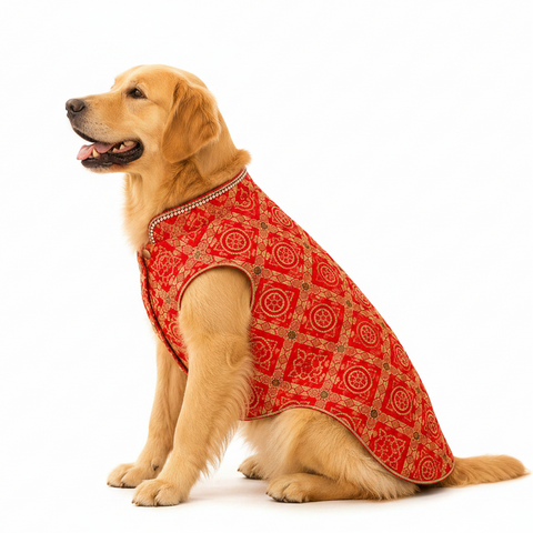 Festive Red Dog Sherwani