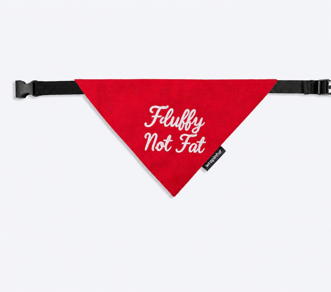 Wrapinfur Red Fluffy  Embroidery Bandana