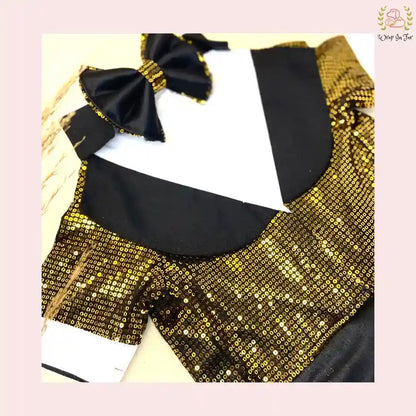 Golden Sequin Dog Tuxedo Jacket - Premium Wedding Formal Wear 
