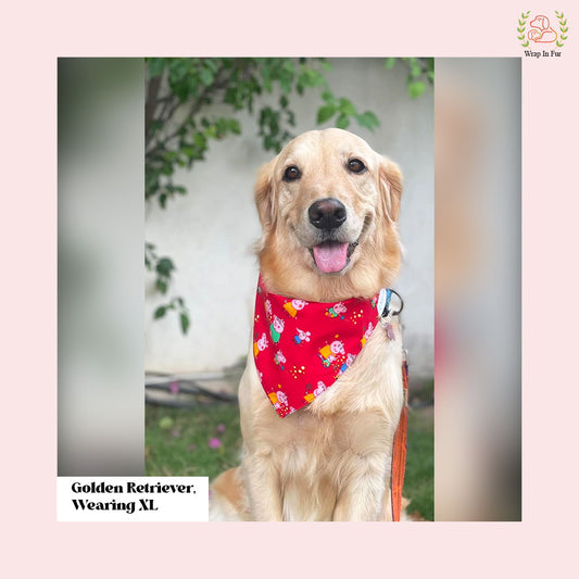 Golden retriever peppa pig dog bandana