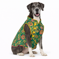 Dark Green Flower Jacket Dog Sherwani