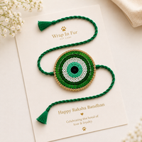  Green Evil Eye Rakhi For Dog & Cats