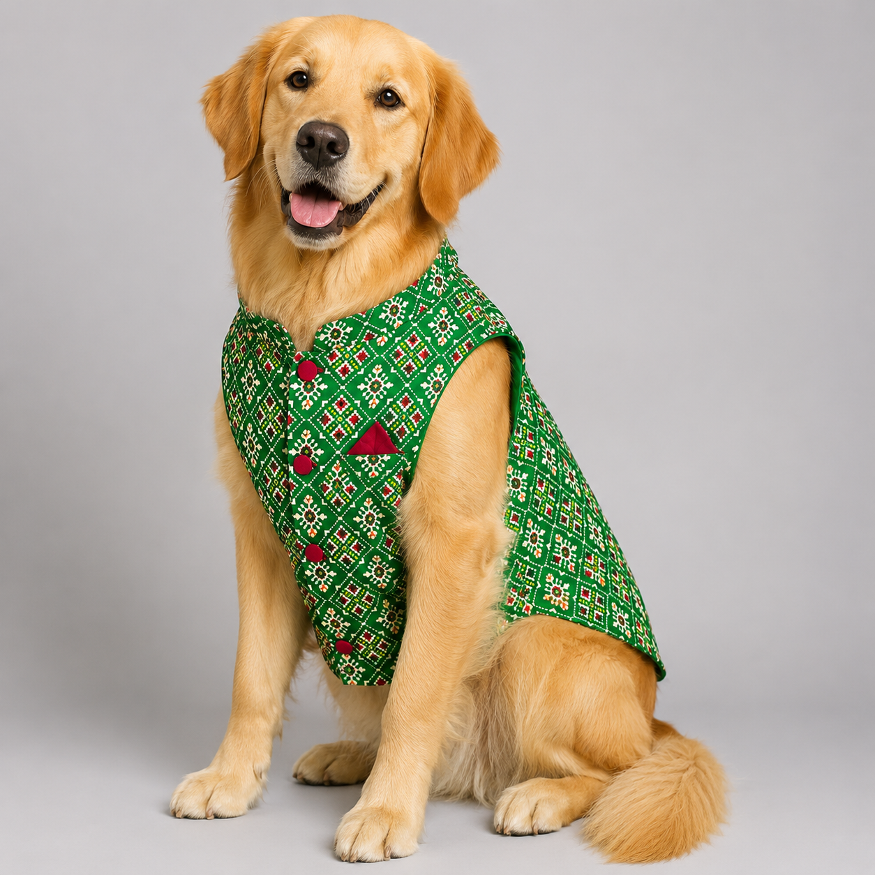 Green Patola Dog Sherwani