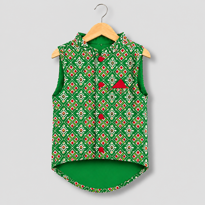 Green Patola Dog Sherwani