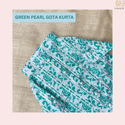 Green Pearl Gota Kurta