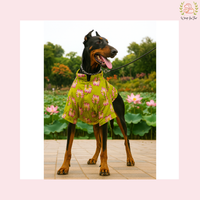Green Lotus Dog Kurta - Vibrant Indian Dog Ethnic Wear Dress