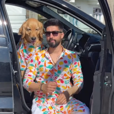 Green Rangeen Kurta Twinning Set