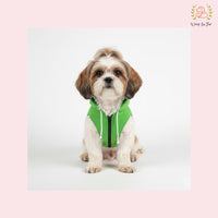 Green Sleeveless Dog Winter Hoodie – Warm Fleece Winter Wear