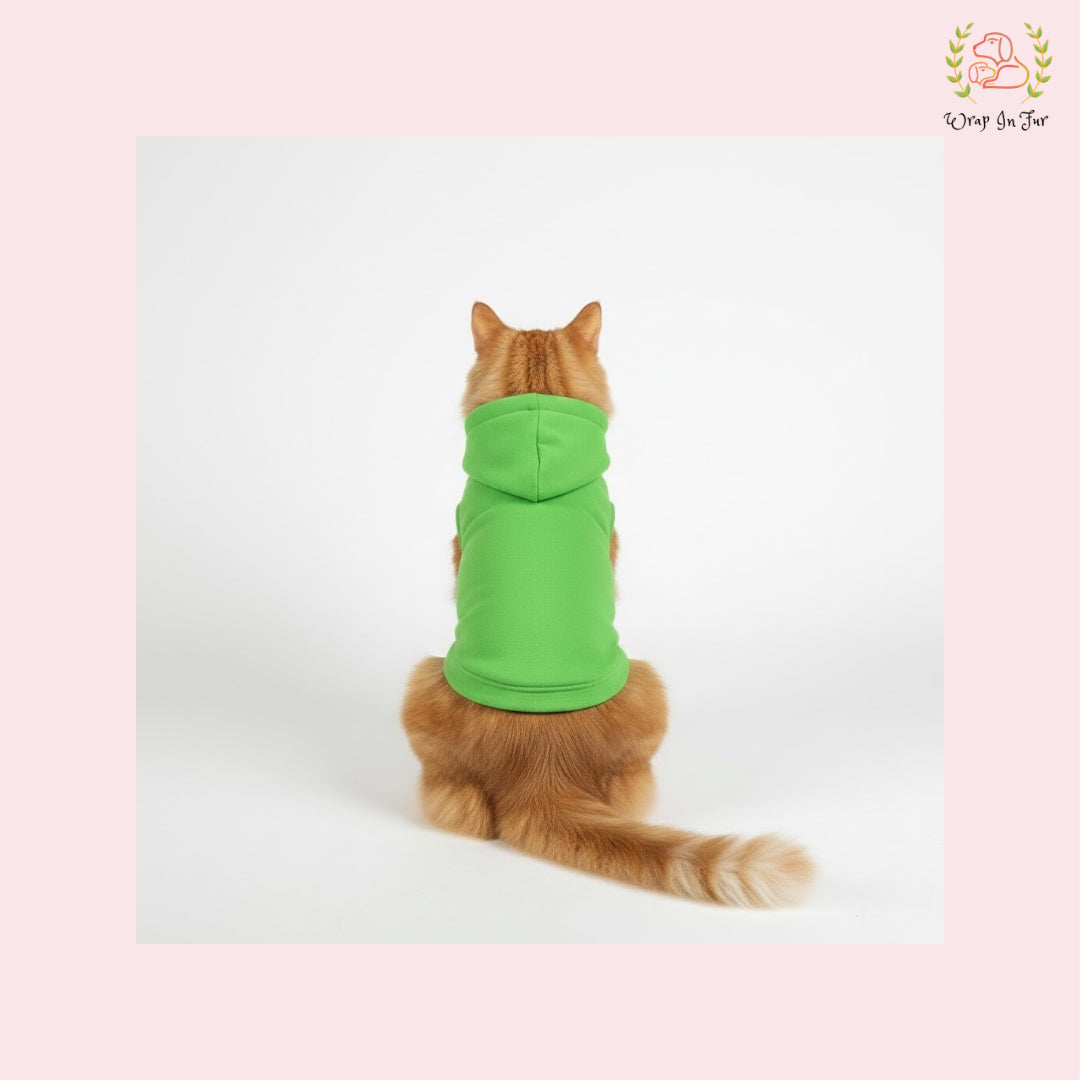 Green Sleeveless Dog Winter Hoodie – Warm Fleece Winter Wear