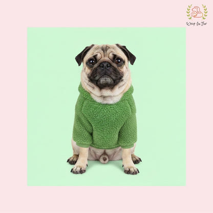 Green Teddy Dog Hoodie – Ultra Soft Winter Wear for Dogs