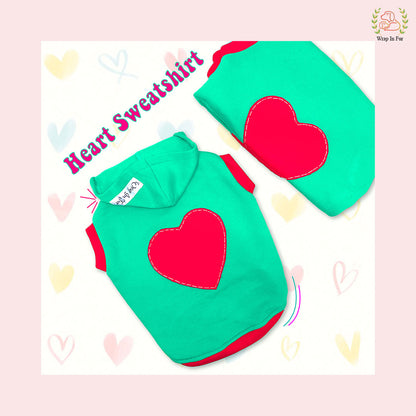 Heart Print Dog Sweatshirt – Cozy & Cute Winter Hoodie for Pets 
