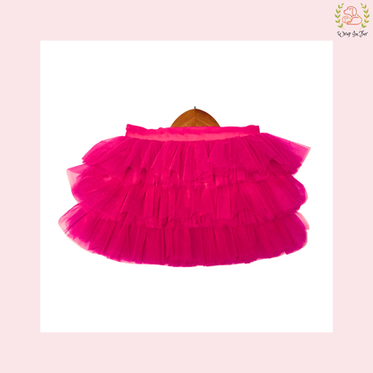 Hot Pink Ruffled Dog Lehenga Choli - Festive Wedding Outfit