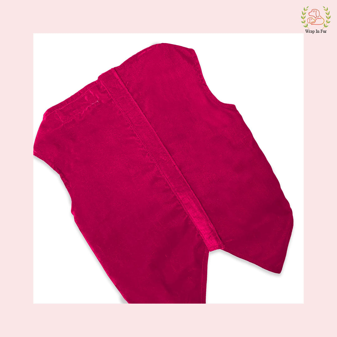 Hot Pink Velvet Dog Tuxedo Vest - Formal Wedding Suit