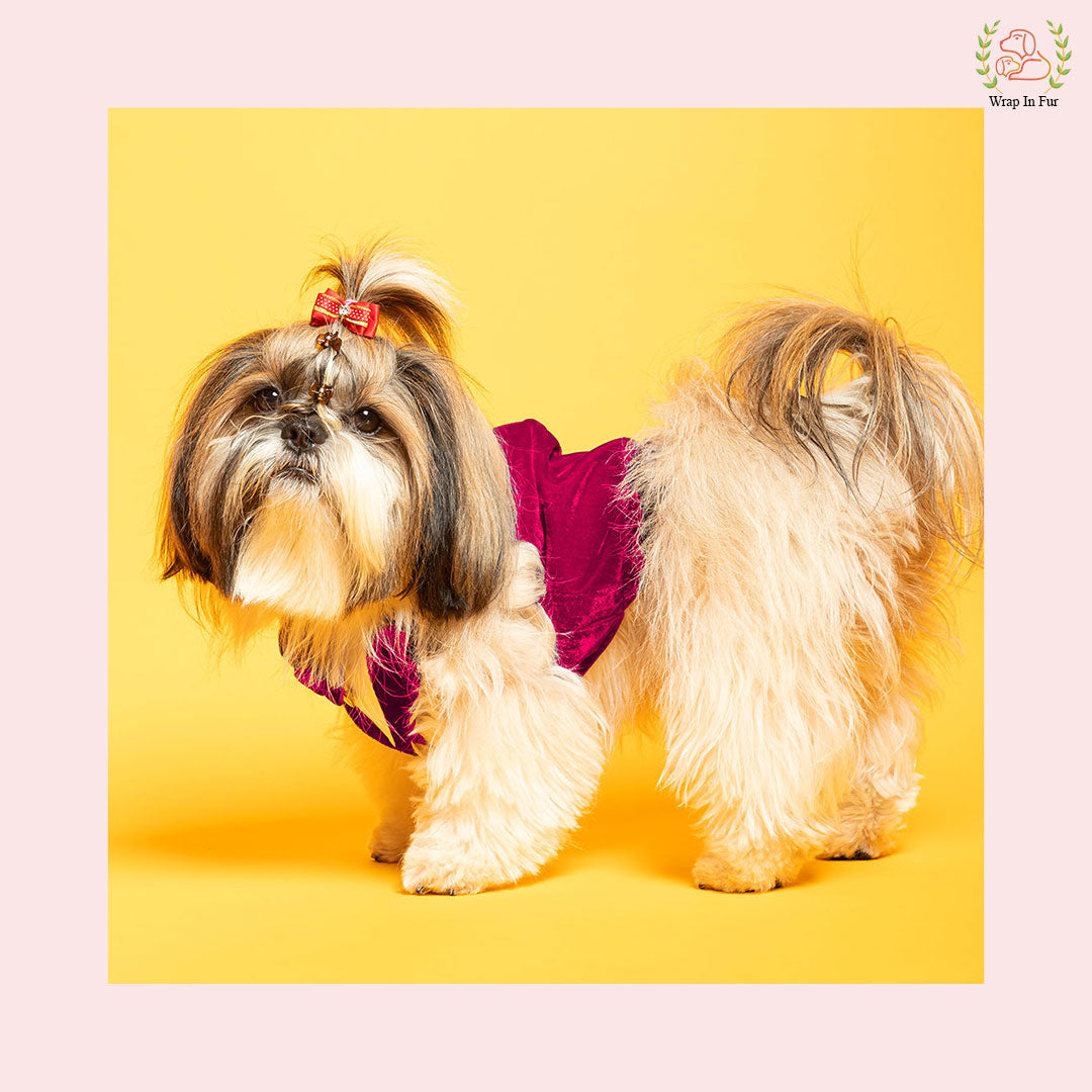 Hot Pink Velvet Dog Tuxedo Vest - Formal Wedding Suit