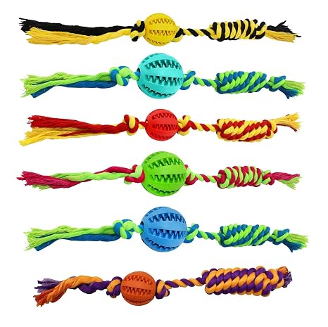 Interactive Rubber Rope Ball Dog Toy