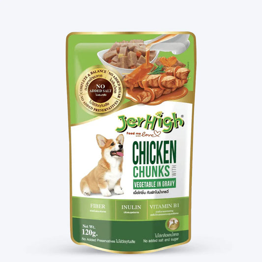 JerHigh Chicken & Vegetable in Gravy Wet Dog Food - 120g