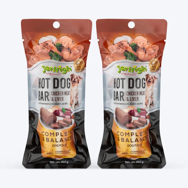 JerHigh Hotdog Bar Liver Dog Treat - 150g
