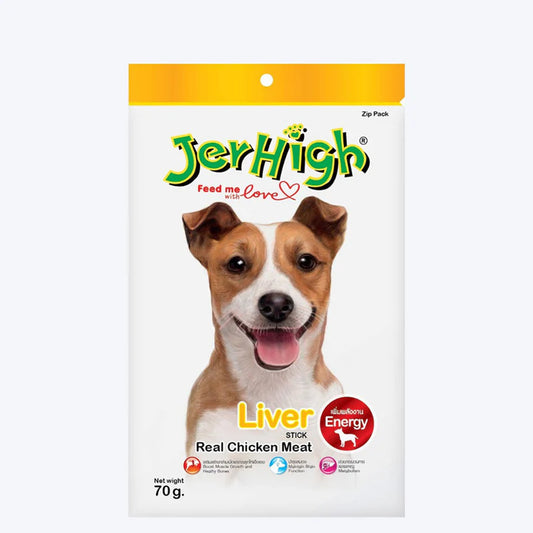 JerHigh Liver Stix Dog Treats with Real Chicken Meat | Soft Chicken Liver Chews