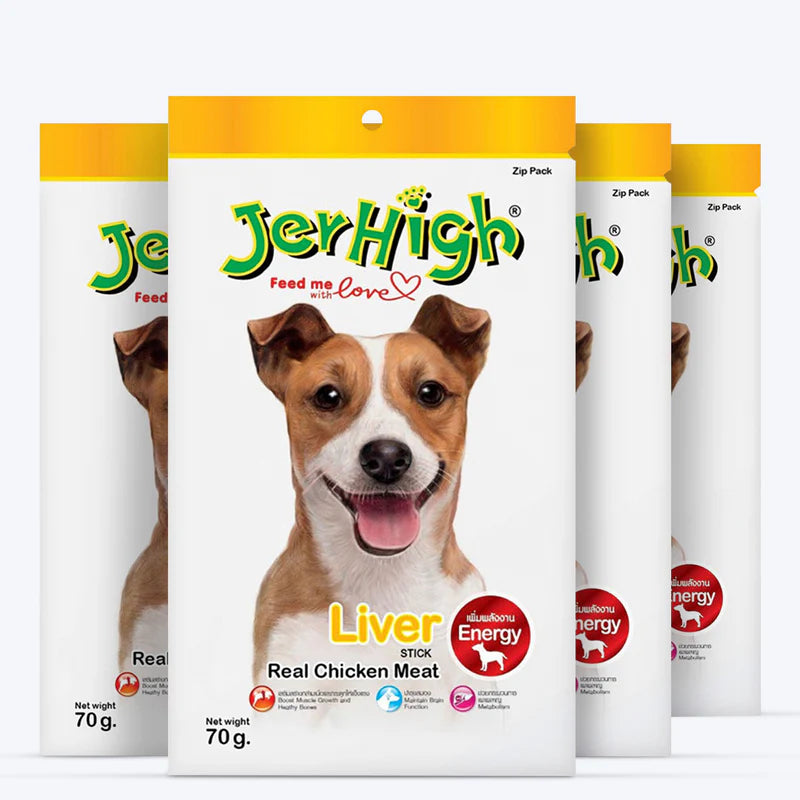 JerHigh Liver Stix Dog Treats with Real Chicken Meat | Soft Chicken Liver Chews
