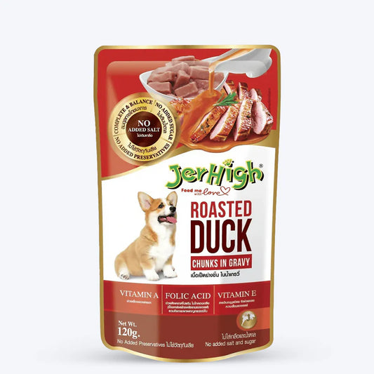 JerHigh Roasted Duck in Gravy Wet Dog Food | Real Duck & Chicken Recipe | 120g