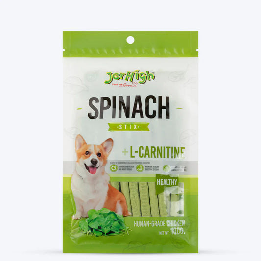 JerHigh Spinach Stix Dog Treats - 100g