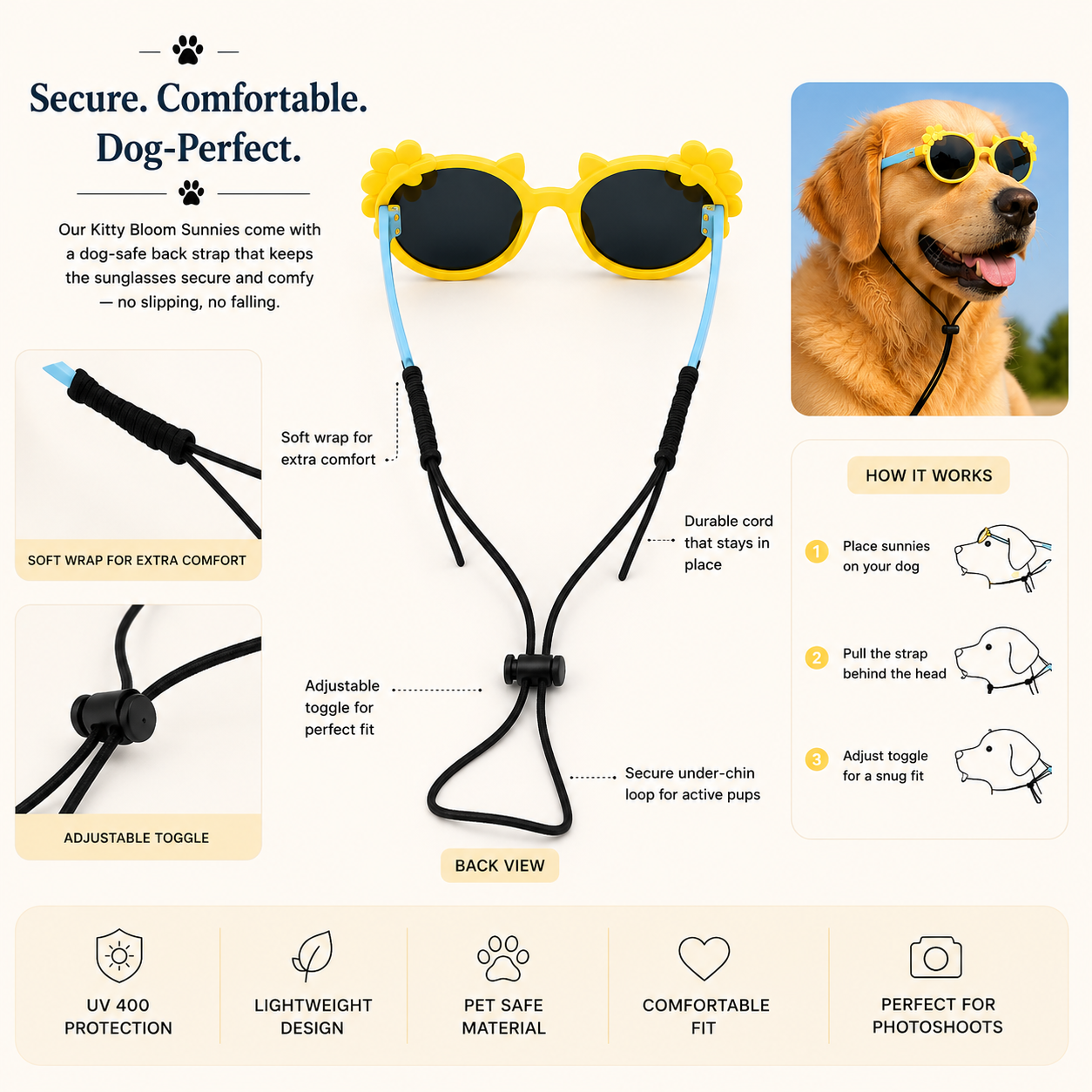 Kitty Bloom Dog Sunglasses