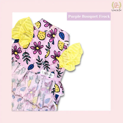 Lavender Floral Dog Princess Dress - Pineapple Print Ruffle Frock