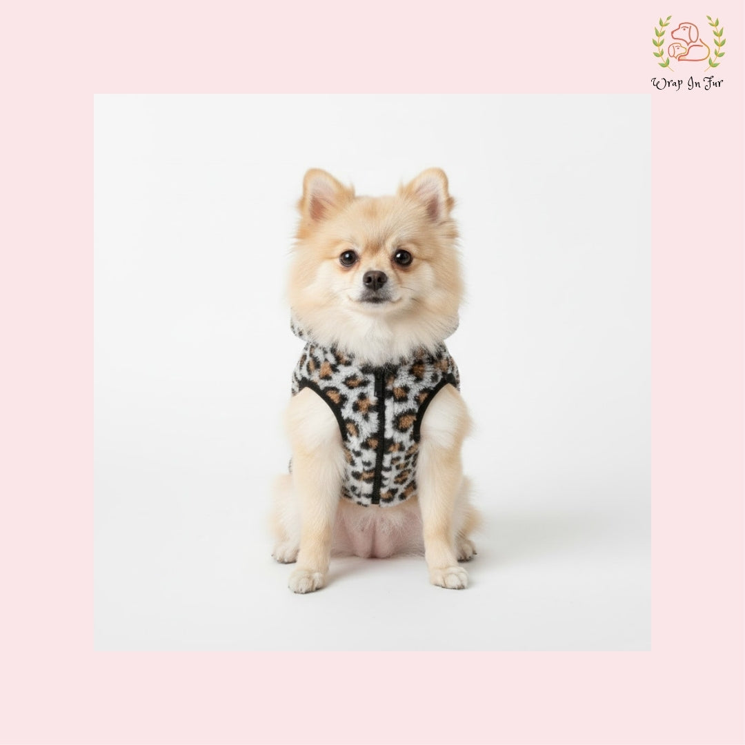Leopard Print Dog Winter Jacket – Premium Winter Jacket for Dogs