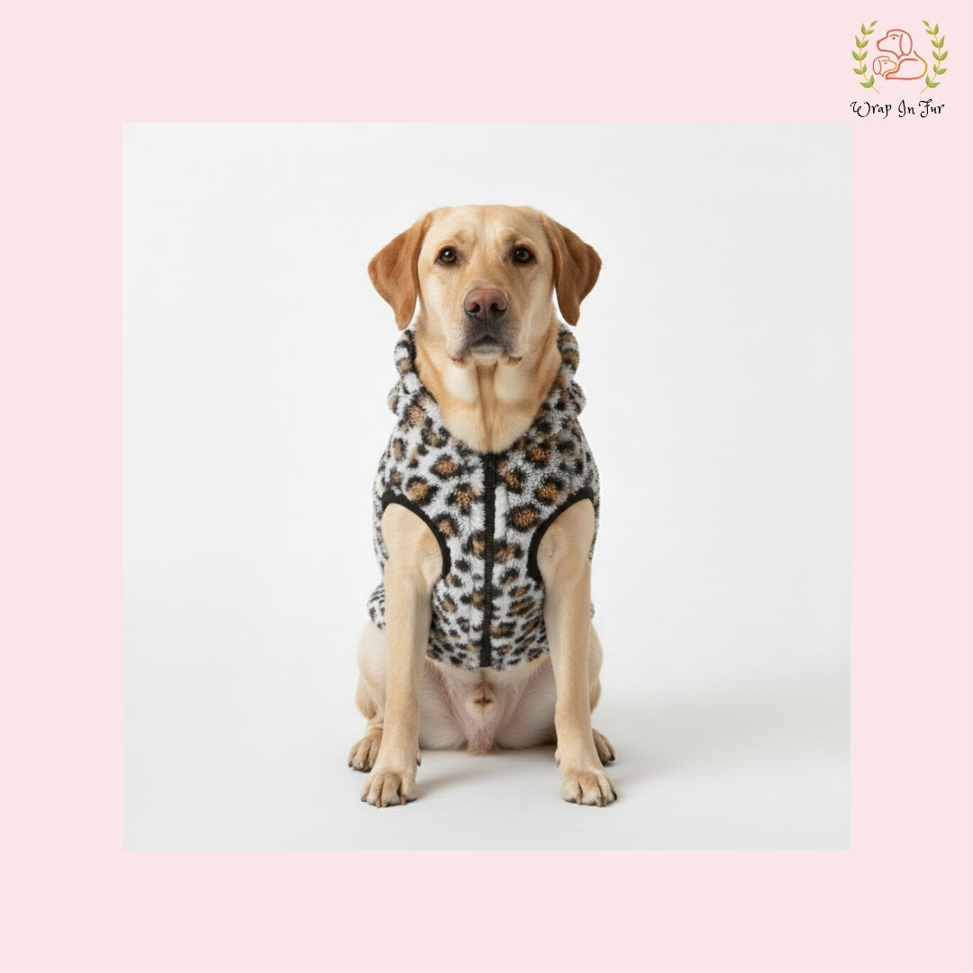 Leopard Print Dog Winter Jacket – Premium Winter Jacket for Dogs
