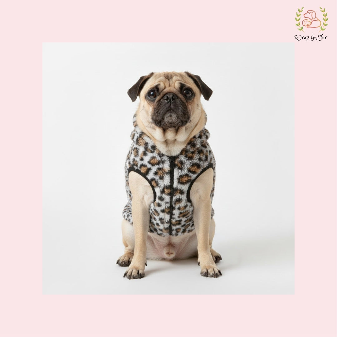 Leopard Print Dog Winter Jacket – Premium Winter Jacket for Dogs