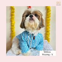 Light Blue Floral Dog Kurta - Traditional Indian Dog Ethnic Wear
