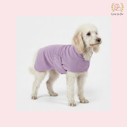 Lilac Dog Bathrobe – Ultra-Soft Quick-Dry Pet Towel Coat