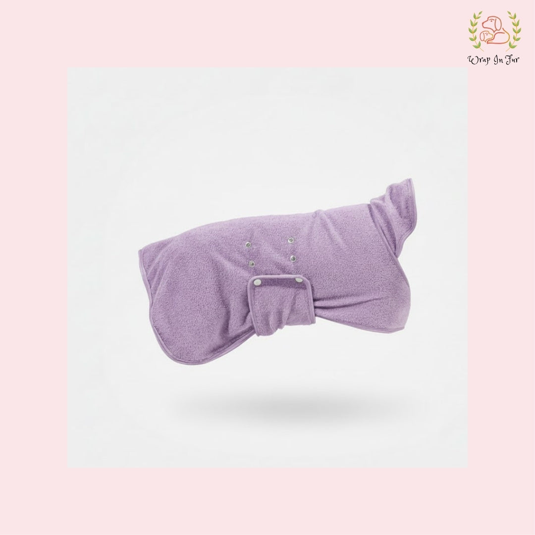 Lilac Dog Bathrobe – Ultra-Soft Quick-Dry Pet Towel Coat