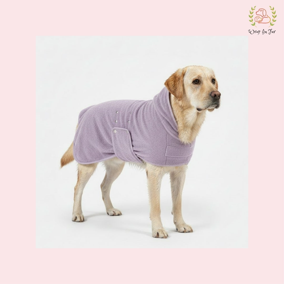 Lilac Dog Bathrobe – Ultra-Soft Quick-Dry Pet Towel Coat