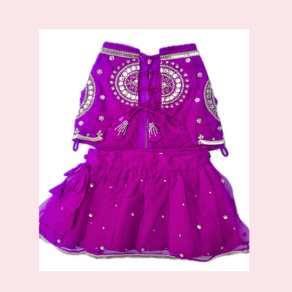 Lilac Mirror Dog Lehenga – Designer Dog Wedding Dress Outfit
