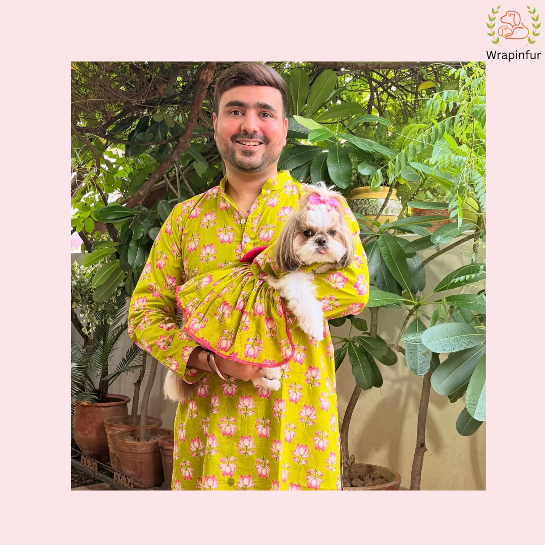 Lime Green Lotus Dog Frock Dress - Traditional Dog Wedding Outfit