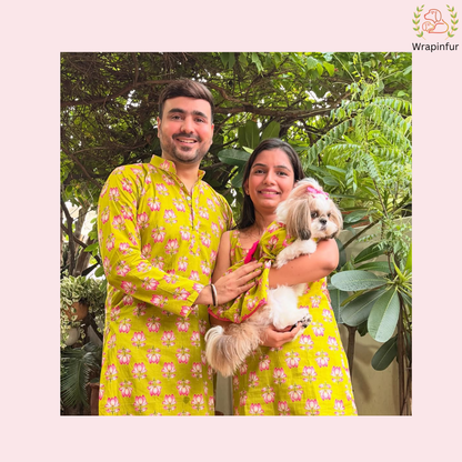 Lime Green Lotus Dog Frock Dress - Traditional Dog Wedding Outfit