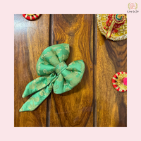 Limelight Festive Bow - Luxury Green Brocade Dog Hair Bow Accessory