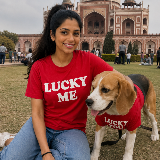 Lucky Me Matching Dog & Parents T-Shirt Set