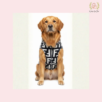 Luxury Black & White Dog Winter Hoodie – Cozy Fleece Winter Wear