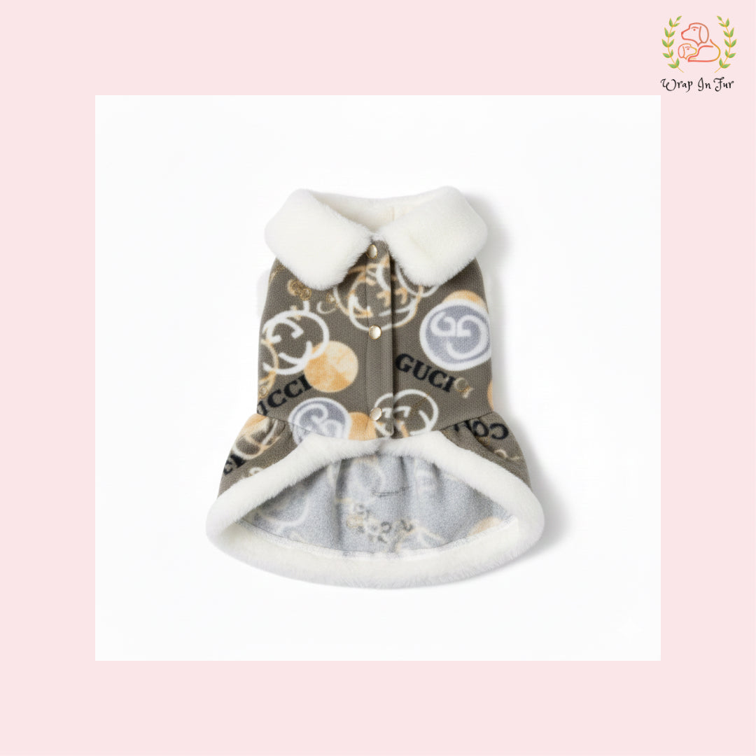 Luxury Fur-Collar Dog Winter Coat – Cozy Warm Winter Outfit