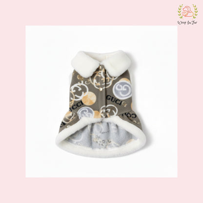 Luxury Fur-Collar Dog Winter Coat – Cozy Warm Winter Outfit